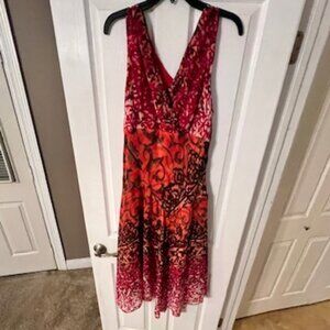 Sleeveless Bordered MIDI Fit + Flare Dress